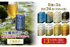 クラフトビール THE軽井沢ビール 8種 24本 飲み比べ セット 【 軽井沢ブルワリー 350ml クラフトビール 地ビール 缶ビール ビール エールビール 黒ビール ホワイトビール おすすめ 人気のクラフトビール 長野県 佐久市 ふるさと納税 】