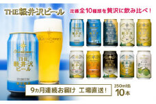 【9ヶ月定期便】 THE軽井沢ビール 10種10缶 飲み比べ セット クラフトビール 地ビール 【 軽井沢ブルワリー THE軽井沢ビール 10種 詰め合わせ 豪華 飲み比べ セット クラフトビール 地ビール 缶ビール ビール 飲み比べ 10本 ピルスナー デュンケル ヴァイスヴァイツェン アルト シュヴァルツビア ゴールデンエール 黒ビール ホワイトビール 長野県 佐久市 】