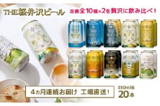 【4ヶ月定期便】 THE軽井沢ビール 10種20缶 飲み比べ セット クラフトビール 地ビール 【 軽井沢ブルワリー THE軽井沢ビール 10種 詰め合わせ 豪華 飲み比べ セット クラフトビール 地ビール 缶ビール ビール 飲み比べ 20本 ピルスナー デュンケル ヴァイスヴァイツェン アルト シュヴァルツビア ゴールデンエール 黒ビール ホワイトビール 長野県 佐久市 】