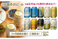 【2ヶ月定期便】 THE軽井沢ビール 10種30缶 飲み比べ セット クラフトビール 地ビール 【 軽井沢ブルワリー THE軽井沢ビール 10種 詰め合わせ 豪華 飲み比べ セット クラフトビール 地ビール 缶ビール ビール 飲み比べ 30本 ピルスナー デュンケル ヴァイスヴァイツェン アルト シュヴァルツビア ゴールデンエール 黒ビール ホワイトビール 長野県 佐久市 】