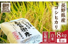 【令和7年産・白米8kg×6カ月定期便】特別栽培米　五郎兵衛米 〈2025年9月中旬頃～順次発送〉 先行予約　新米　信州　こしひかり【 コシヒカリ お米 新米予約 長野県 佐久市 】