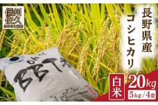 【令和7年産・白米20kg（5kg×4袋）】特別栽培米　BBT米　（五郎兵衛米）〈2025年9月中旬頃～順次発送〉 先行予約　新米　信州　こしひかり【 コシヒカリ お米 新米予約 長野県 佐久市 】