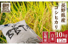 【令和7年産・白米10kg×12カ月定期便】特別栽培米　BBT米（五郎兵衛米）〈2025年9月中旬頃～順次発送〉 先行予約　新米　信州　こしひかり【 コシヒカリ お米 新米予約 長野県 佐久市 】