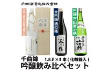 信州佐久 日本酒 千曲錦 純米大吟醸 ＆ 大吟醸 ＆ 吟醸 飲み比べ セット 1.8L×3本 【 雫取り 純米大吟醸 浅麓六花 せんろくりっか 大吟醸酒 酒の精 吟醸 吉田屋治助 日本酒 酒 さけ 長野県 佐久市 】