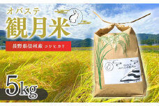【令和7年産 新米予約】贅沢な棚田のお米 オバステ観月 ( 5kg )   精米 白米 コシヒカリ 姨捨 信州 千曲市 長野県産