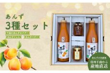 あんず3種セット（あんずジャム・あんずバター・あんずネクター2本）｜ 杏子 アンズ アプリコット ジュース 千曲市産 長野県 信州