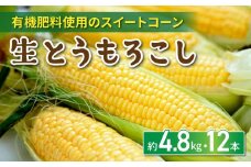 生とうもろこし 2L 12本  有機肥料使用のスイートコーン！ 長野県東御市産 ※7月中旬から順次発送予定※発送曜日指定不可