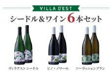 【ヴィラデストワイナリー】シードル＆ワイン6本セット（シードル & ピノ・ノワール & ソーヴィニョンブラン）