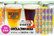 【3回定期便】オラホビール3種飲み比べ20本セット