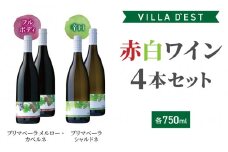 【ヴィラデストワイナリー】赤白ワイン4本セット（プリマベーラ メルロー・カベルネ & プリマベーラ シャルドネ）