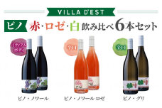 【ヴィラデストワイナリー】“ピノ”（赤・ロゼ・白）飲み比べ6本セット