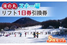 【早割】湯の丸スキー場 リフト1日券(全日)×5枚セット  |  長野県 東御市 湯の丸高原 スキー チケット リフト券 回数券 引換券