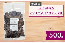 【秀果園】ぶどう農家のセミドライぶどうミックス500g ×1袋｜巨峰、シャインマスカット、ナガノパープルなど