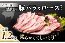 東御市産 ホエー豚 焼肉 セット1.2kg（ロース、バラ 各300g×4パック）|  食べ比べ 小分け 冷凍 真空パック ホエイ豚 豚肉 国産 長野