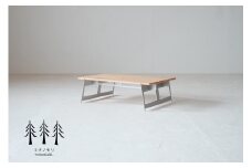 キャンピングテーブル（組立式・様々な組合せが楽しめる『2台セット』）　『mina no mori campingTable　＜ミナノモリ キャンピングテーブル＞』　信州南相木村のカラマツを使用　～アウトドアのキャンプやトレッキングに最適な軽くコンパクトなキャンピングテーブル～