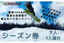 【2024-2025シーズン】八千穂高原スキー場　シーズン券　大人１名様［AD-110］
