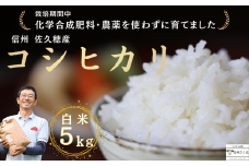 【令和6年産】佐久穂とさや農園のコシヒカリ　白米５kg［ST-115］