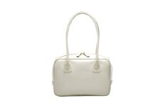 ＜濱野皮革工藝のセレブミニボストンバッグ＞華やかなかわいらしいボストンバッグです。(クリーム)【1103303】
