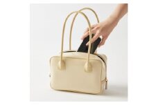 ＜濱野皮革工藝のセレブミニボストンバッグ＞華やかなかわいらしいボストンバッグです。(クリーム)【1103303】