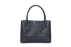 ＜濱野皮革工藝のトートバッグ＞クロコ デュプレトート(ブルーブラック)【1089514】