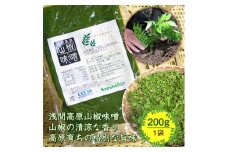 浅間高原 山椒 味噌 200g 自然発酵の手作り高級信州みそ 長野の健康食品調味料【1131190】
