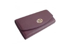 ＜濱野皮革工藝＞フィオーレ ロングウォレット フラップ長財布(プラム)10-70027-6401【1532523】