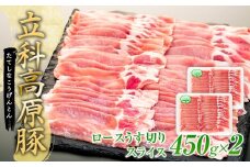 立科高原豚ロース薄切りスライス450g×2