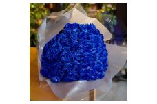 048-020 青いバラ100本の花束
