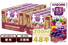 カゴメ 野菜生活100 ベリーサラダ 200ml×48本 ジュース 野菜 果実ミックスジュース 果汁飲料 紙パック 砂糖不使用 1食分の野菜 鉄分 ポリフェノール ビタミンA 飲料類 ドリンク 野菜ドリンク 備蓄 長期保存 防災 飲みもの
