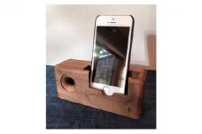 木製 スマホ スピーカー　アウルmini ウォールナット