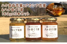 八ケ岳百花蜜＆アカシア花蜜＆八ケ岳くり蜜160g3本セット