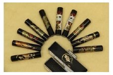 122 職人技 手彫り 黒水牛 蒔絵開運シリーズ印鑑（ケース付き）