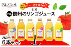 果汁100％ジュースで味わう 信州のりんご 甘系 小瓶 6本 セット 250ml 6本 セット 詰め合わせ りんごジュース 林檎ジュース ミックスジュース 信州りんご 信州りんごジュース りんご100 100％ジュース 果汁飲料 飲料 飲み物 長野 長野県 箕輪町[№5675-1127]