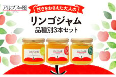 甘さをおさえた 大人のりんごジャム 品種別 3本セット 甘さ控えめ りんごジャム 林檎ジャム ジャム 瓶 3本 セット 詰め合わせ 食べ比べ 食べ比べセット りんご リンゴ 林檎 長野 長野県 箕輪町[№5675-1129]
