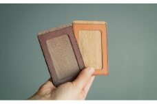 木×革 パスケース セミオーダー品 木製 革製品 定期入れ 定期ケース おしゃれ かわいい レザー 雑貨 ファッション雑貨 ファッション小物 日用品 ビジネス 長野 長野県 箕輪町　[№5675-1181]