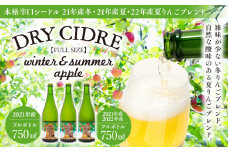 シードル 2021年産夏 2021年産冬 2022年産夏 3本 詰め合わせ セット フルボトル 飲み比べ アップルシードル 辛口 りんご 夏リンゴ フルーツ 果物 お酒 酒 果実酒 アルコール 家飲み ギフト プレゼント 贈答 贈り物 お祝い 長野 長野県 箕輪町　[№5675-1419]