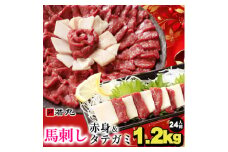 馬刺し赤身1kgとタテガミ200gのセット24人前★専用タレ12個付き【1588922】