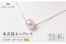 本真珠　イエローゴールド ペンダントネックレス【1070466】