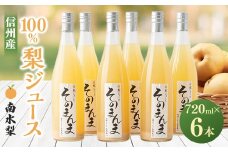飲む梨!! 信州産　高級南水梨100%そのまんまジュース6本入　高い糖度の南水梨を使用_ 梨 なし ジュース 南水 果物 くだもの フルーツ 人気 おすすめ 送料無料 信州 長野 100% 飲料 ドリンク 飲み物 【1470255】