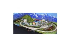 Nゲージ鉄道模型ジオラマレイアウト 単線 引き込み駅＜照明付＞90cm×60cm【1483307】