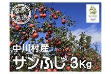 担当者おすすめ「味覚の里なかがわ」の旬のくだもの（サンふじ３Kg箱）12月１日から順次発送予定