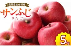 サンふじリンゴ（５ｋｇ）（予約制）（りんご 林檎 フルーツ ビタミン 果物 くだもの   上伊那 宮田村 長野 信州 甘い 新鮮 人気 ギフト 贈答 お祝い プレゼント 贈り物 特産品）