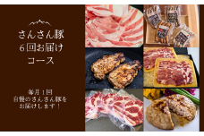 SF07-25C さんさん豚6回お届けコース／（翌月より6ヶ月）// 長野県産豚肉 南信州 ポーク ステーキ バークシャー種 薄切り 味噌漬け 安全 安心 定期便 毎月届く 贈答 ギフト