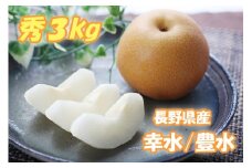 MS01-25A 梨 幸水か豊水（長野県産秀品） 約3kg／2025年8月下旬～9月中旬頃 配送予定 // 長野県 南信州 梨 なし ナシ 幸水 豊水 贈答 こうすい ほうすい