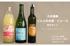 WC05-25F 子白農園 りんごのお酒とりんごジュースセットA【シードル・りんごワイン(辛口)・りんごジュース】 // 長野県 南信州 松川町産 リンゴ 林檎 果実酒 果汁ジュース 贈答 ギフト りんご３兄弟 飲み比べ