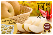 JA29-25A 梨 南水  約2.2kg／2025年9月中旬～10月中旬頃配送予定 // 長野県 南信州 糖度センサー選別 和梨 甘い 贈答 ギフト なし 梨 ナシ 新鮮 厳選 贈答 ２㎏ 2kg