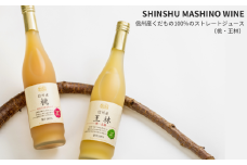 MW17-25E 信州産 林檎と桃のジュースセット（王林／桃 500ml×2本）// 長野県 南信州 王林 りんご リンゴ もも ピーチ ストレートジュース 果汁100％ 保存料不使用