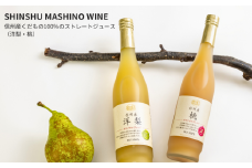 MW16-25E 信州産 桃と洋梨のジュースセット（桃／洋梨 500ml×2本） // 長野県 南信州 もも ピーチ 洋なし 果汁100％ ストレートジュース 保存料不使用