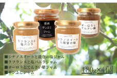 HF21-25D 信州松川町産 ４種のジャムセット（減農薬栽培）// 長野県 南信州 シナノスイート サンふじ りんご 洋梨 能登の塩 ラフランス オーロラ  甘さ控えめ てんさい糖 保存料無添加 無袋栽培