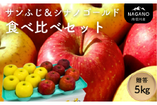MZ14-25A サンふじ＆シナノゴールド 食べ比べセット 約5㎏ 贈答 / 2025年12月中旬〜配送予定 // 長野県 南信州 りんご 食べ比べ 詰め合わせ 贈答 ギフト 黄色りんご サンフジ